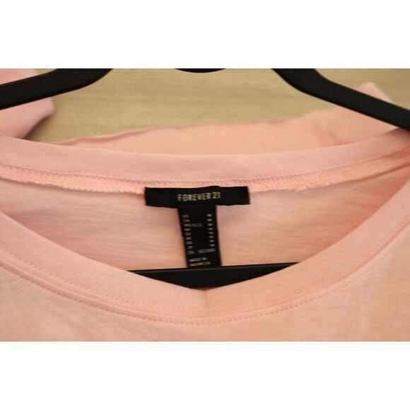 Forever 21 Women's Sz Medium Pink Cropped Long Sleeve Knit Top - Picture 6 of 8